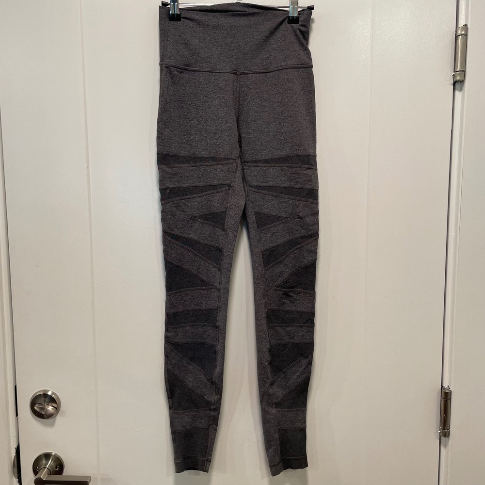 Lululemon High Times Pant Mesh Heathered Grey Yoga Leggings Size 6 28 Inseam